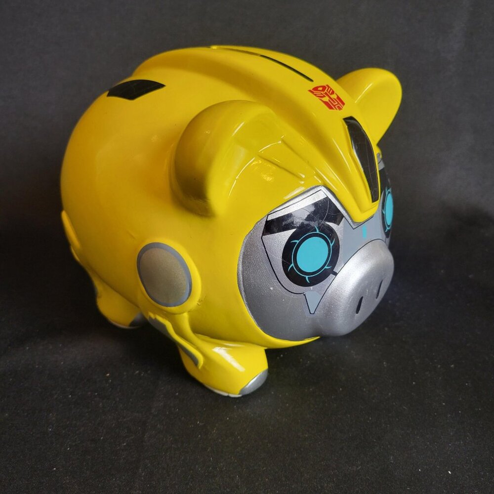 Yellow Transformers "BUMBLE BEE" Piggy Bank Ceramic Hasboro 2014 Fab Starpoint